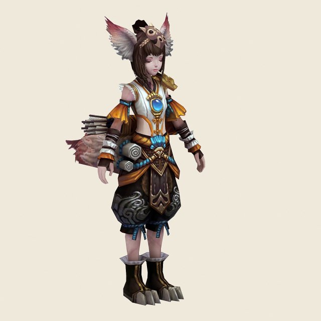 little fox girl - cloth set 01 3D 模型 .c4d .max .obj .3ds .fbx .stl .blend 