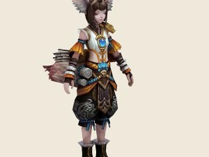 gadis rubah kecil - set kain 01 Model 3D