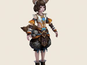 little fox girl - cloth set 02 3D Model