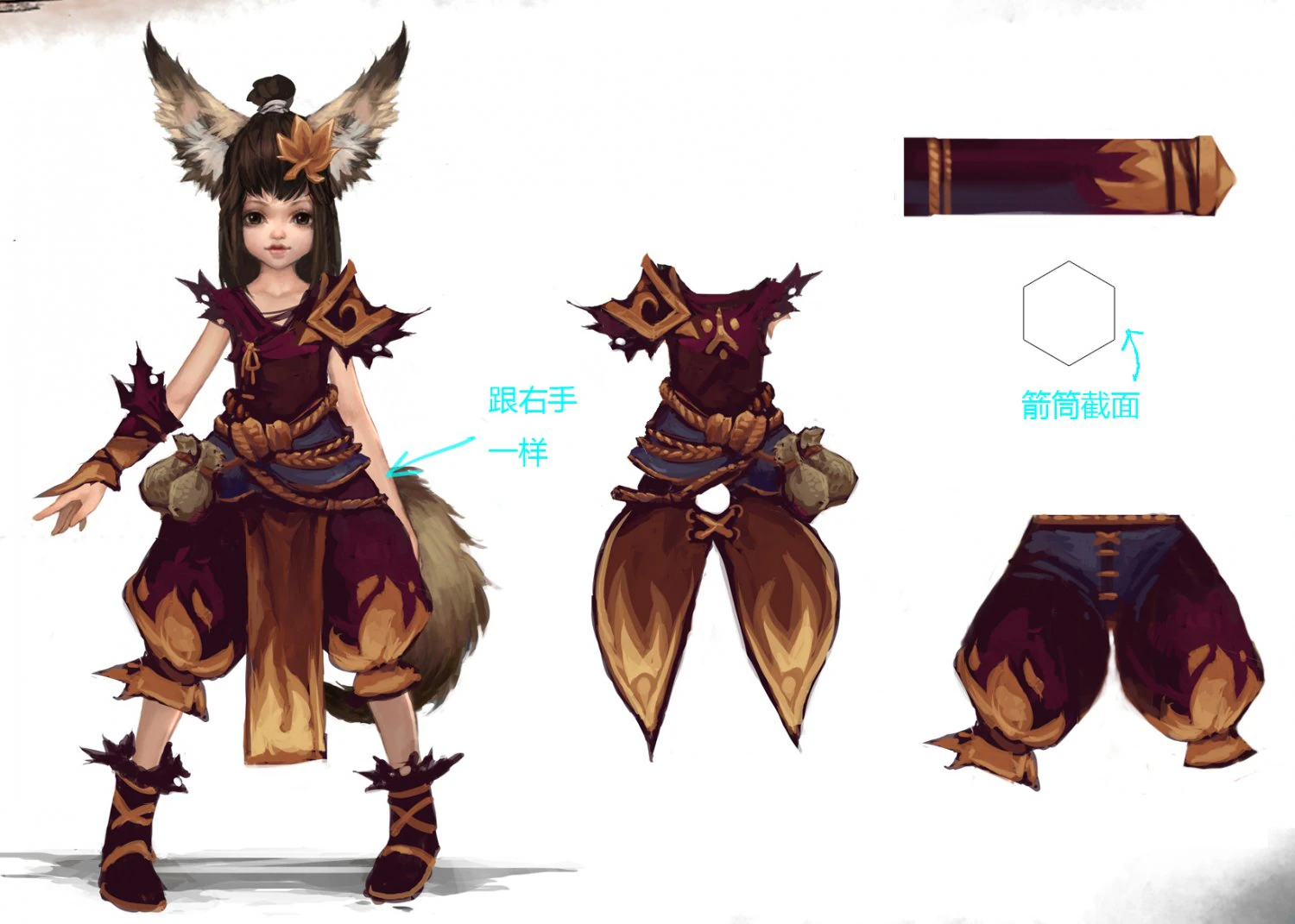 little fox girl - cloth set 03 3D Model .c4d .max .obj .3ds .fbx .stl .blend 