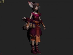 little fox girl - cloth set 03 Model 3D