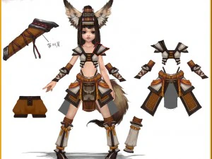 little fox girl - cloth set 05 3D Model