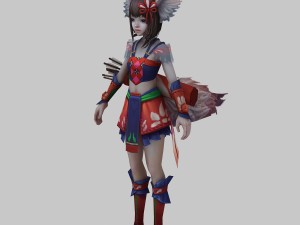 little fox girl - cloth set 07 Model 3D