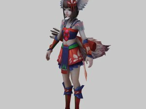 little fox girl - cloth set 07 3D Model