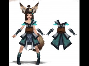 little fox girl - cloth set 07 Model 3D