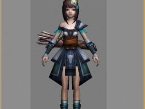 little fox girl - cloth set 07 Model 3D