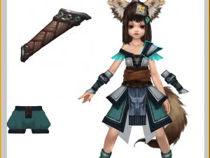 little fox girl - cloth set 07 3D Model