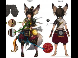 bambina volpe - set di stoffa 08 Modello 3D