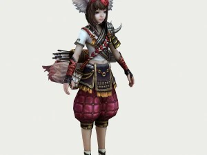 bambina volpe - set di stoffa 08 Modello 3D