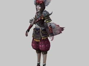 bambina volpe - set di stoffa 08 Modello 3D