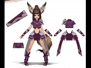 little fox girl - cloth set 09 3D-Modell