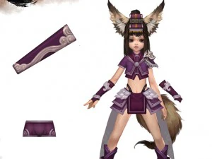 little fox girl - cloth set 09 3D Model