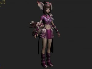 little fox girl - cloth set 09 3D Model