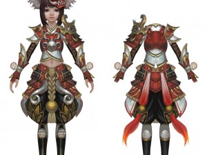 k&uuml;&ccedil;&uuml;k tilki kız - zırh seti 03 3D Model