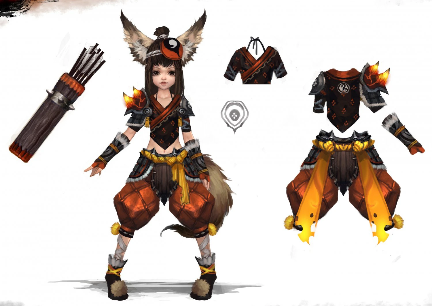 little fox girl - armor set 04 3D Model .c4d .max .obj .3ds .fbx .stl .blend