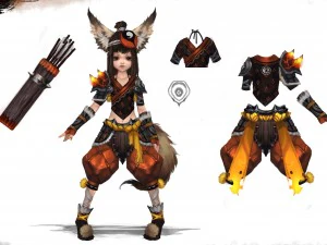 작은 여우 소녀 - 갑옷 세트 04 3D 모델