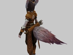 little fox girl - leather suit 01 3D Model