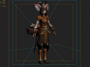 little fox girl - leather suit 01 3D Model