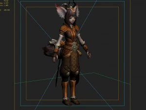 little fox girl - leather suit 01 3D Model