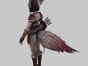 little fox girl - leather suit 02 3D Модель