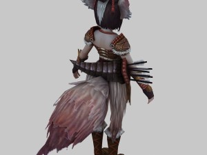 little fox girl - leather suit 02 3D Модель
