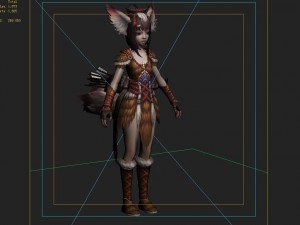 little fox girl - leather suit 02 3D Модель