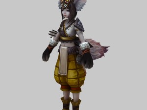 little fox girl - leather suit 03 3D Model
