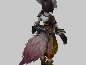 little fox girl - leather suit 03 3D Model