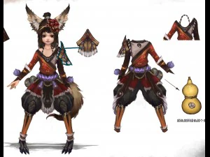 小狐女-皮衣04 3D 模型