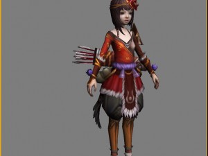 little fox girl - leather suit 04 3D Model