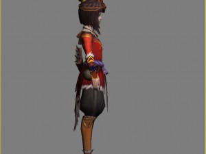 little fox girl - leather suit 04 3D Model