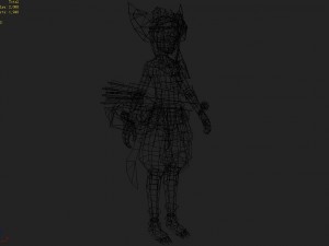 little fox girl - leather suit 04 3D Model