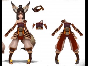 little fox girl - leather suit 05 3D Model