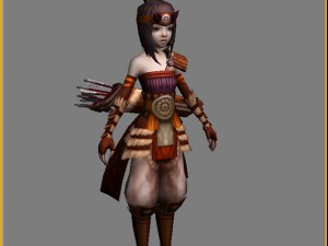little fox girl - leather suit 05 3D Model