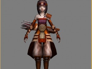 little fox girl - leather suit 05 3D Model