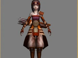 little fox girl - leather suit 05 3D Model