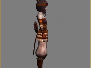 little fox girl - leather suit 05 3D Model