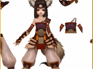 little fox girl - leather suit 05 3D Model