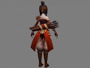 little fox girl - leather suit 05 3D Model