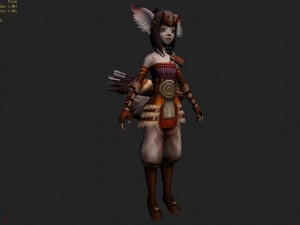 little fox girl - leather suit 05 3D Model