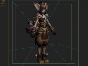 little fox girl - leather suit 06 3D Model