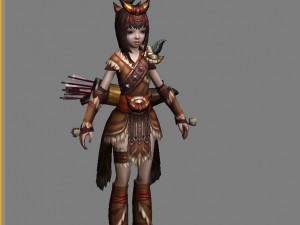little fox girl - leather suit 07 3D Modell