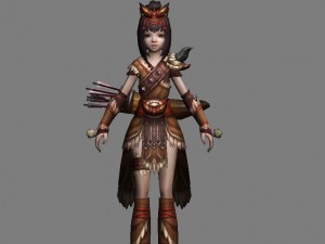 little fox girl - leather suit 07 3D Modell
