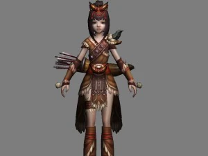 little fox girl - leather suit 07 3D Model