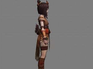 little fox girl - leather suit 07 3D Modell