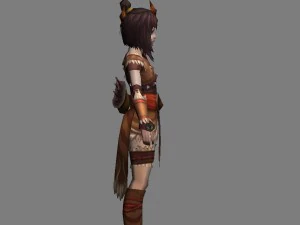 little fox girl - leather suit 07 3D Model