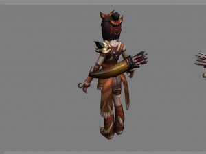 little fox girl - leather suit 07 3D Modell