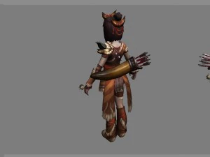 little fox girl - leather suit 07 3D Model