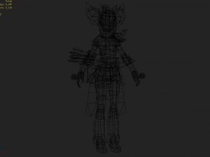little fox girl - leather suit 07 3D Model
