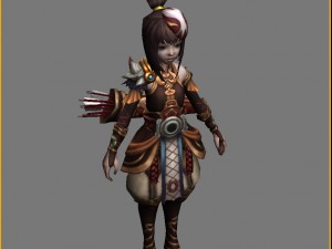 little fox girl - leather suit 08 3D Модель